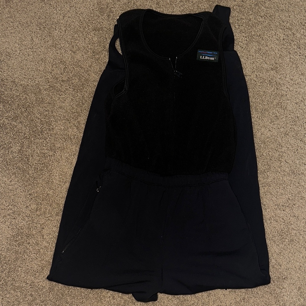 L.L. Bean Black ski bibs